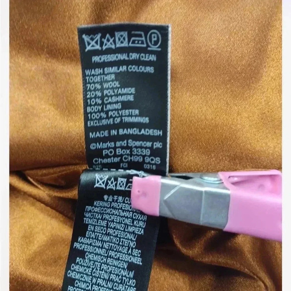 Marks & Spencer Wool Cashmere Blend Car Coat Size 16UK/12US - Picture 9 of 14